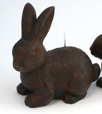 Kerze hase braun 12x7x11cm - kerze, "hase