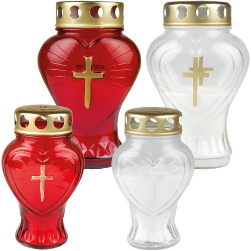 Grablicht glas herz - glas,
