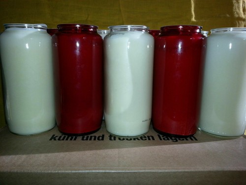 20x glas grabkerze 120 rot - 20x,
