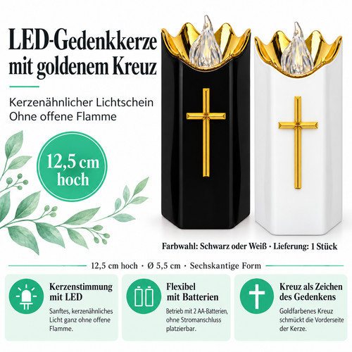Led grablicht gedenkkerze - led,