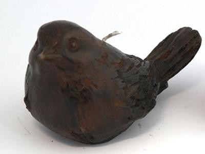 Kerze vogel braun groß - "vogel,