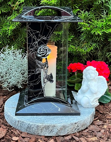Grablampe granitsockel engel - ,